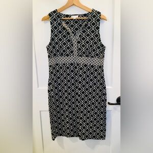 Charter Club Black and White Geometric Dress